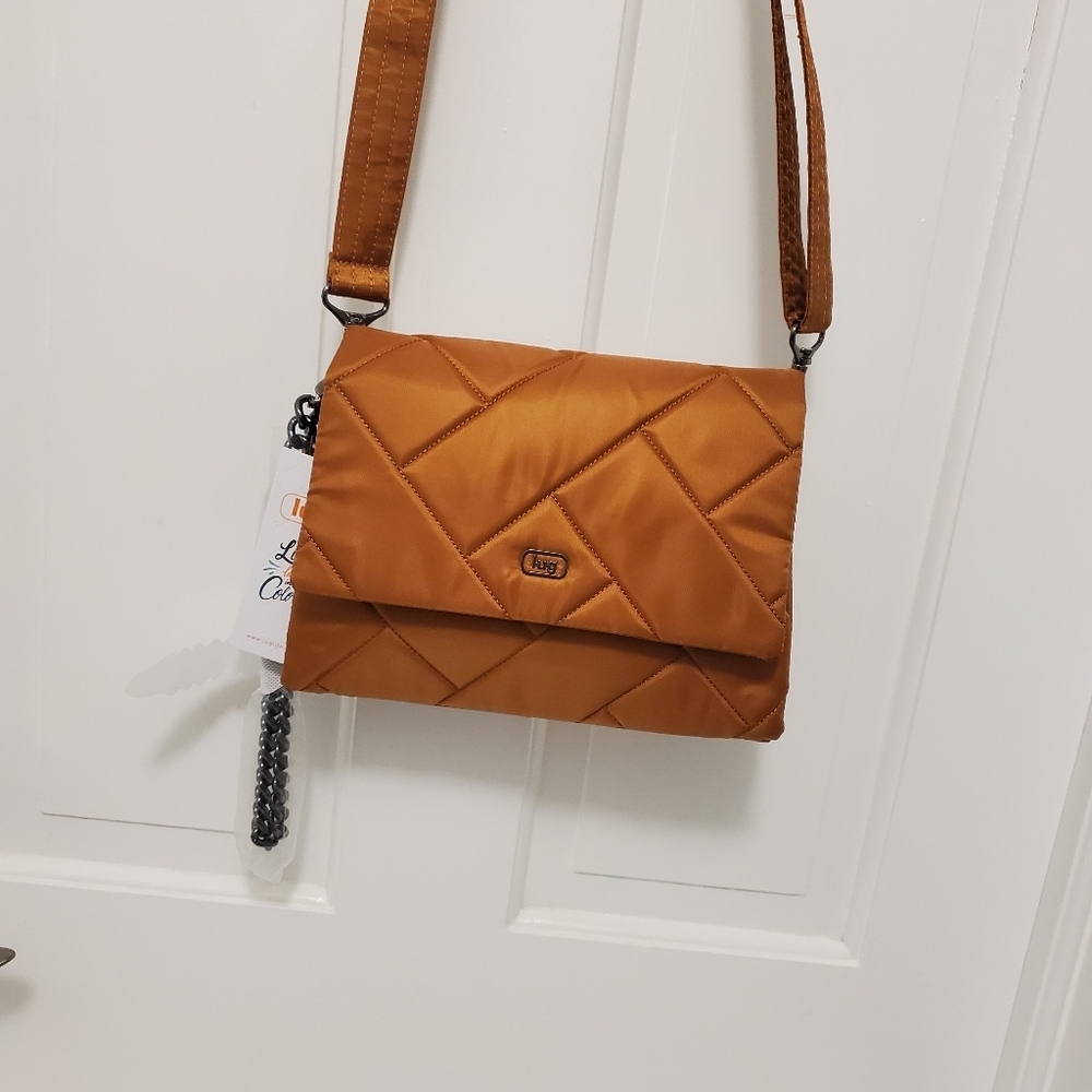 NWT Lug Plie Crossbody Bag Cappuccino Color Lightweight Interchangeable Straps - Picture 8 of 12